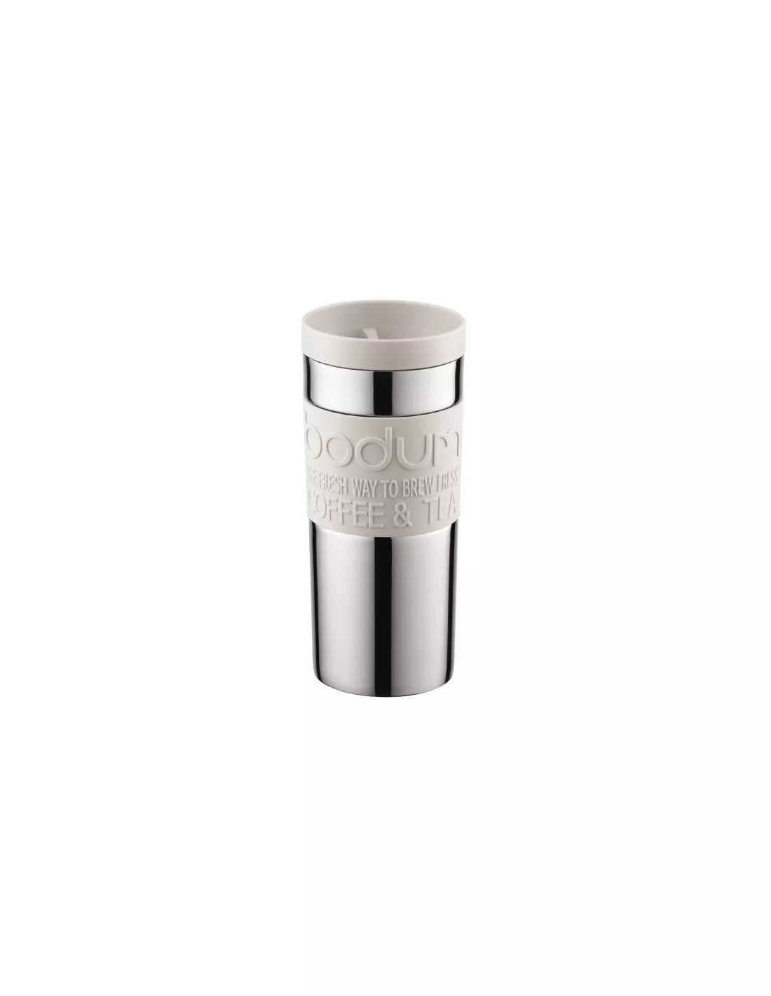 Tazza Da Viaggio Travel Mug, 0,35 l in acciaio inossidabile 8,5 x 8,5 x 18 cm, colore: Beige, Bodum 11093 � 133B