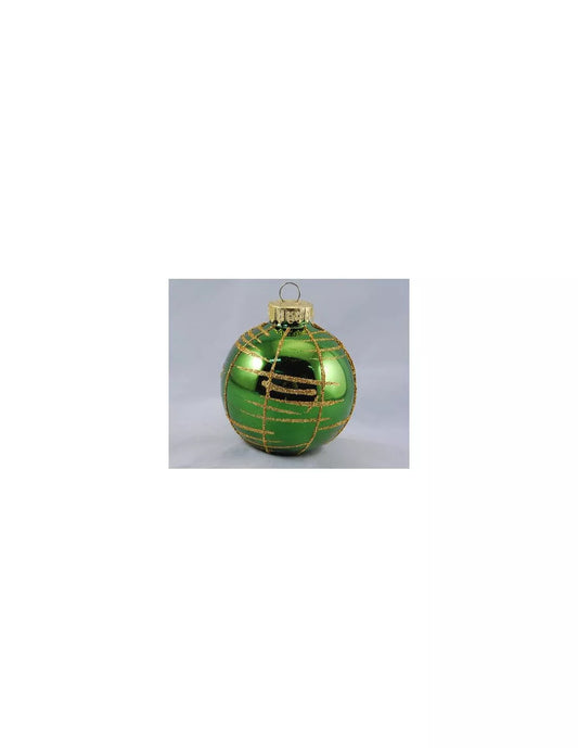 Pallina albero Santa Claus TE191532 Sfera Quadranti Verde Oro Assortito