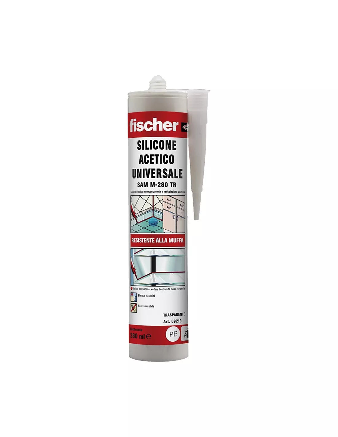 Silicone Fischer Acetico Bianco 280ML 217 - Sigillatura Affidabile e Resistente