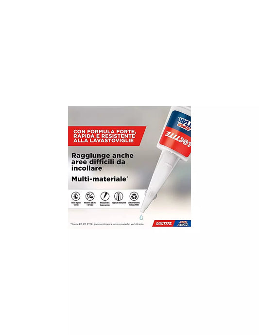 LOCTITE Collante istantaneo universale SUPER ATTAK Trasparente Tubetto da 5 gr