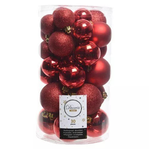 Pallina albero Amicasa 9022902 Clindro Sfera Mix Red